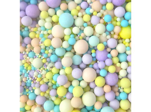 Strøssel matt pastell assortert - 1kg Ø2, 4, 7 og 10mm 