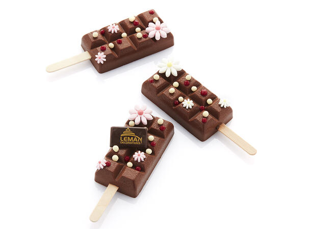 Sukkerblomst rosa/rød - 258stk 150 x Ø1, 60 x Ø2, 48 x Ø2,5cm 