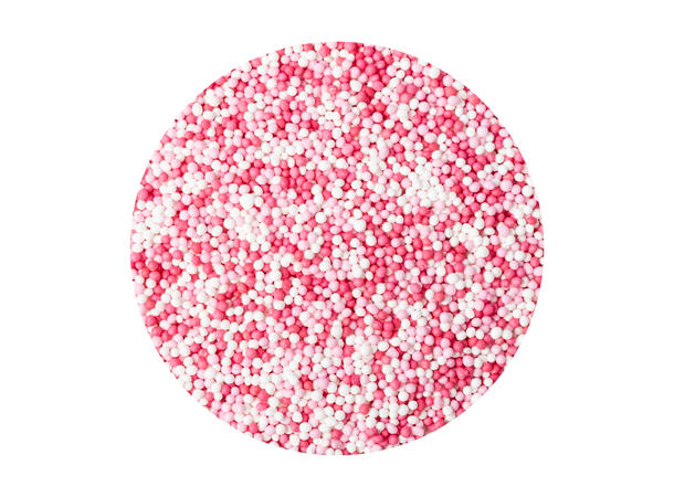 Sukkerperle rosa hvit rød - 850g Ø1-2mm - UTGÅR 