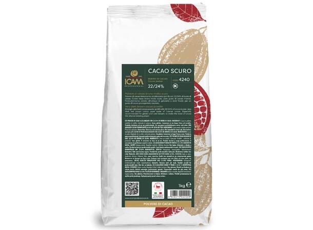 Kakaopulver 22-24% - 1kg Sterkt alkalisert, uten vanillin 