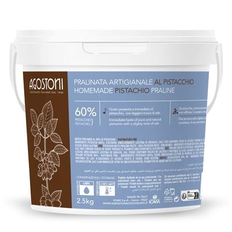 Pistasjpraline krem 60% - 2,5kg Rik pistasj smak, hint av salt