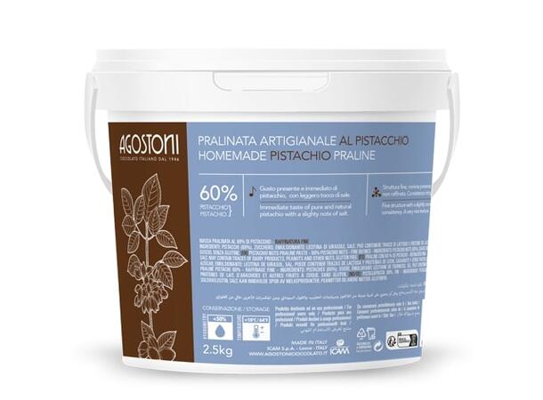 Pistasjpraline krem 60% - 2,5kg Rik pistasj smak, hint av salt 