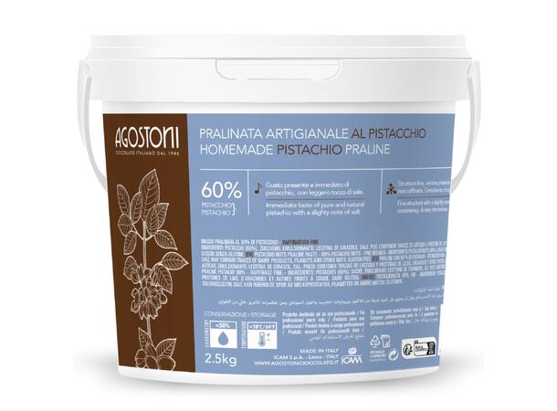 Pistasjpraline krem 60% - 2,5kg Rik pistasj smak, hint av salt 
