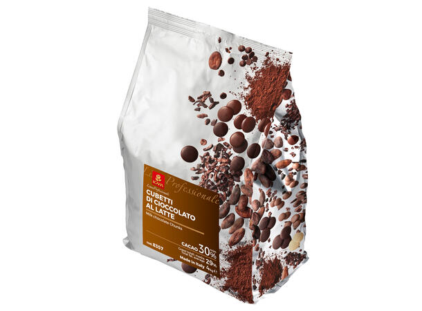 Sjokoladebiter bakefast 30% - 4kg Full kakao og melkesmak, karamell 