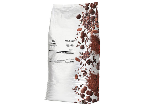 Edelweiss 36% sjokolade - 15kg Intens aroma og smak av melk og vanilje 