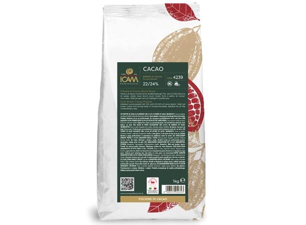 Kakaopulver 22-24% mørk - 1kg Medium alkalisert, med vanillin 