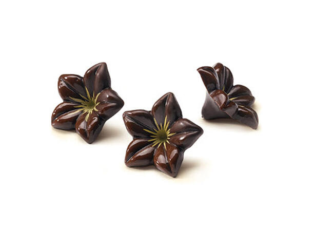 Mørke sjokoladeblomster ø30mm - 76stk 