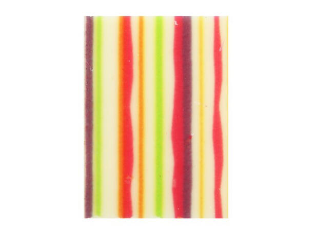 Rektangel i hvit sjokolade med striper 3,5 x 2,5cm 315stk 