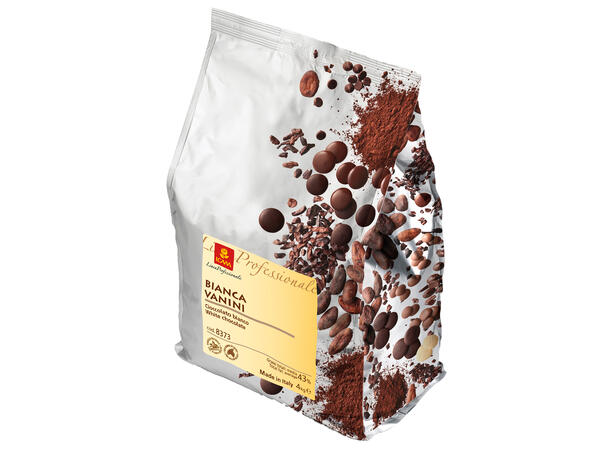Vanini hvit sjokolade 43% fett - 4kg Intens aroma og smak av melk og vanilje 