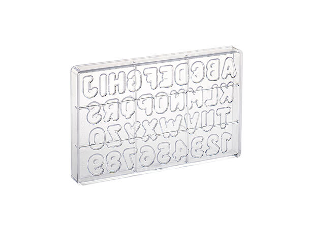 Konfektform polykarbonat Alfabetet A-Z Ca. 2 x 3cm 