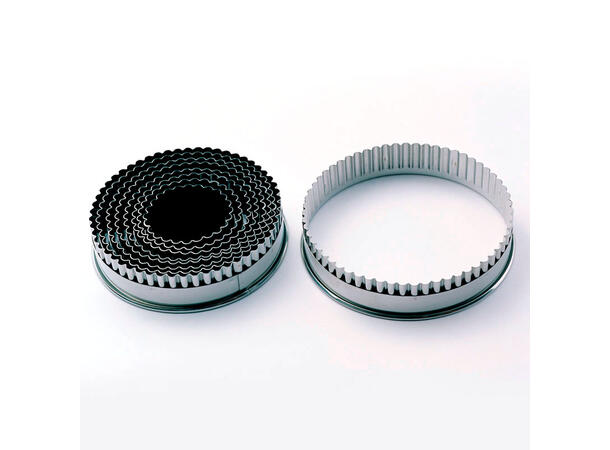 Utstikker sett rund bølgete - 9stk Fra Ø30mm til Ø110mm 