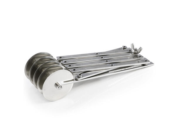Deigkutter med 5 hjul - rette blader 1 til 12cm justering, Ø5,5cm hjul 