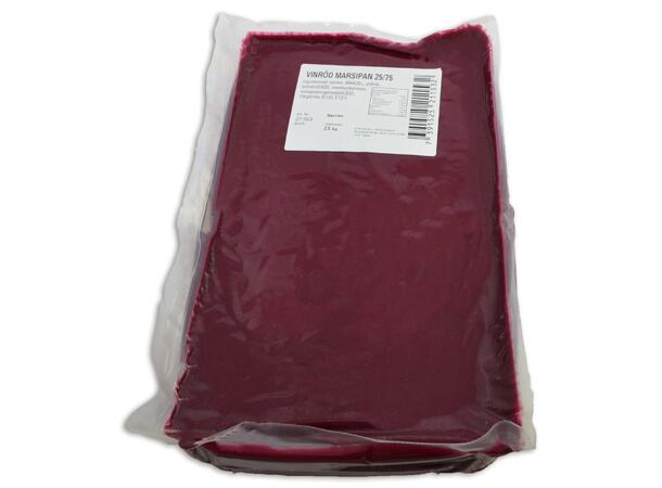 Overtrekksmarsipan vinrød 25/75 2,5kg Azo fri 
