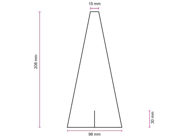Croissant deigkutter singel 97 x 210mm Bredde inkl. håndtak: 46cm 