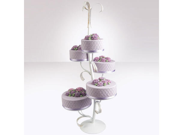 Kakestativ Romantic - 5 nivåer Ø20, 22, 26, 28, 30cm - H:125cm 