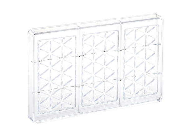 Støpeform sjokoladeplate polykarbonat 138 x 72 x H11mm - 80g x 3 