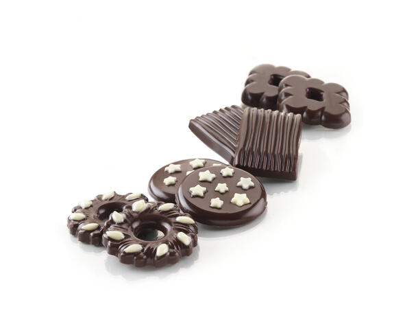 Konfektform silikon - SCG25 Biscuit 49 x 29 x H7mm - 16ml x 8 