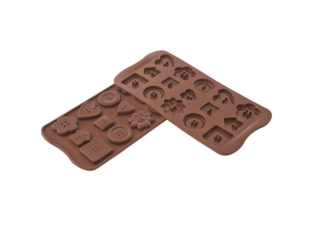 Konfektform silikon - SCG29 Buttons 30 x 30 x H6mm - 3ml x 15 