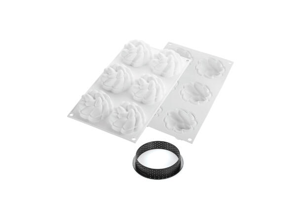 Kit Tarte Ring Fleur Ring: Ø80mm - Silikonform: Ø74 x H35mm 