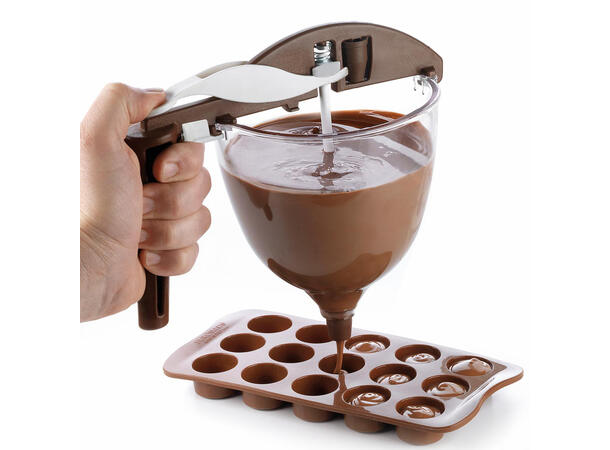 Sjokoladedispenser 1L Ø130 x H140mm - 1000ml + 3 munnstykker 