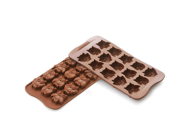 Konfektform silikon - SCG26 Choco Owl 34 x 30 H15mm - 7ml x 15 