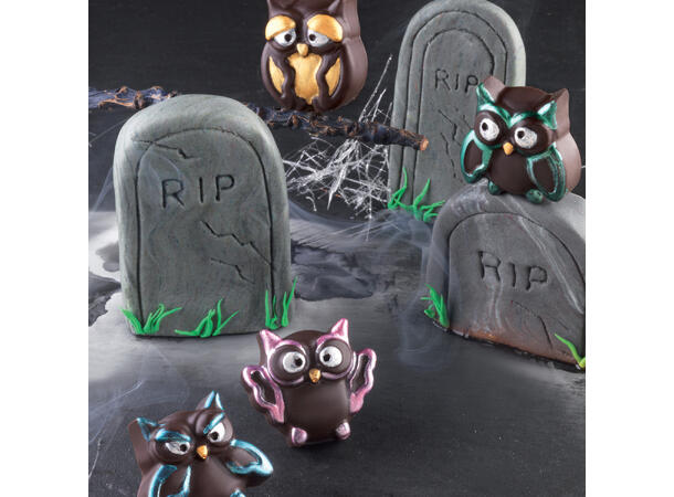 Konfektform silikon - SCG26 Choco Owl 34 x 30 H15mm - 7ml x 15 