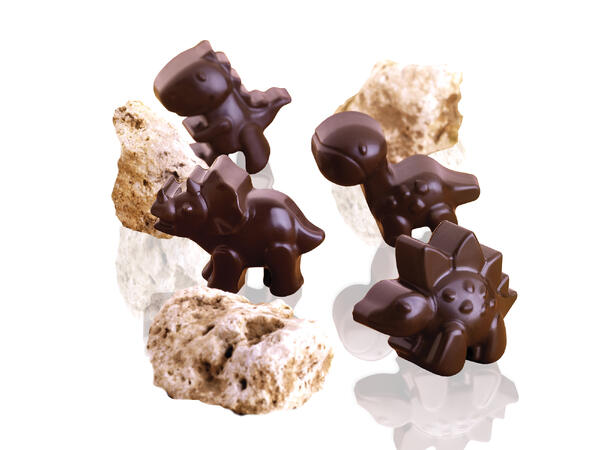 Konfektform silikon - SCG16 Dinosaur 40 x 33 x H16mm - 8ml x 12 